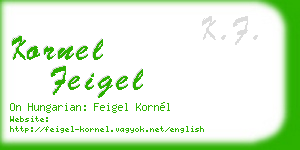 kornel feigel business card